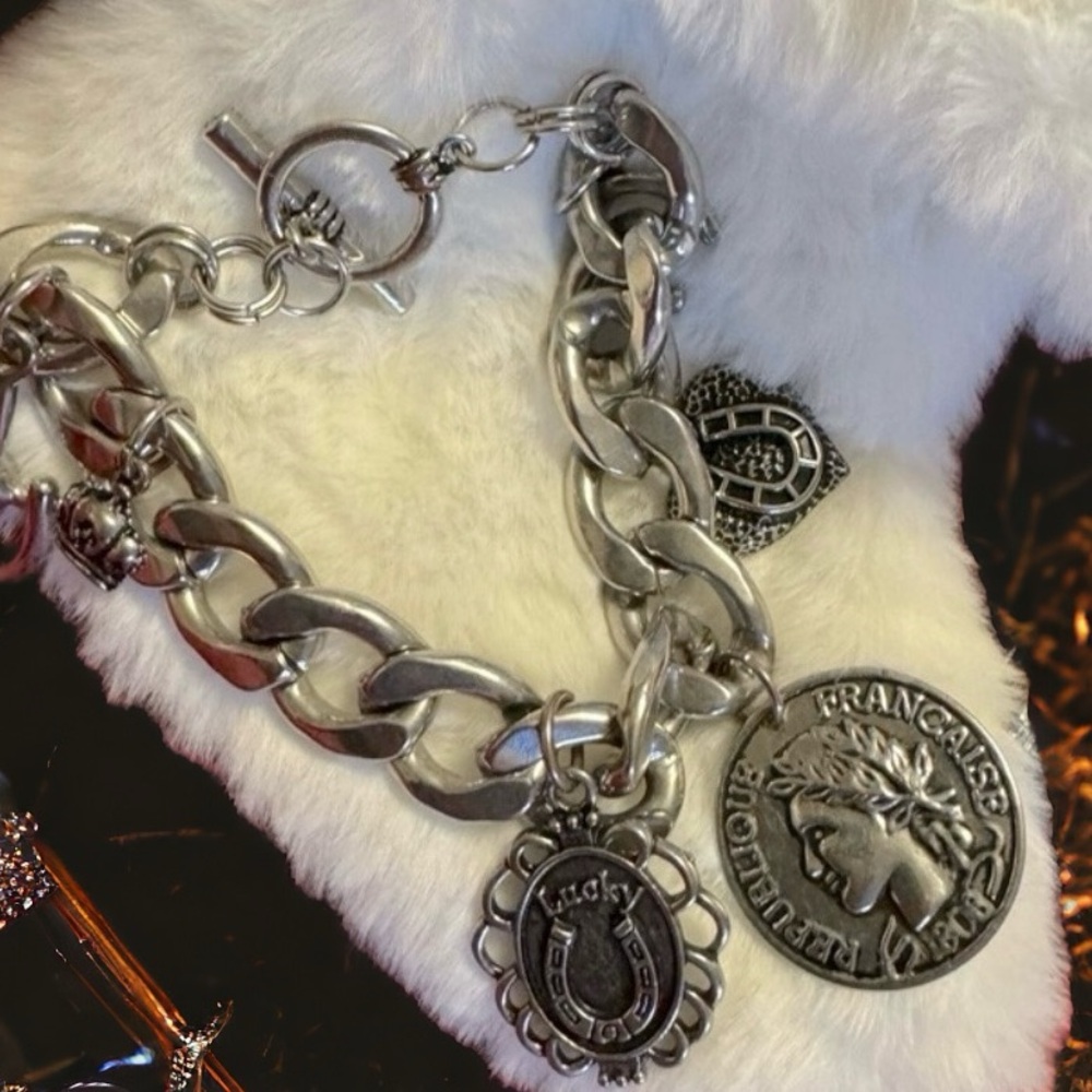 48 hour Sale Lucky Brand Vintage Multi Charm Bracelet Y2K